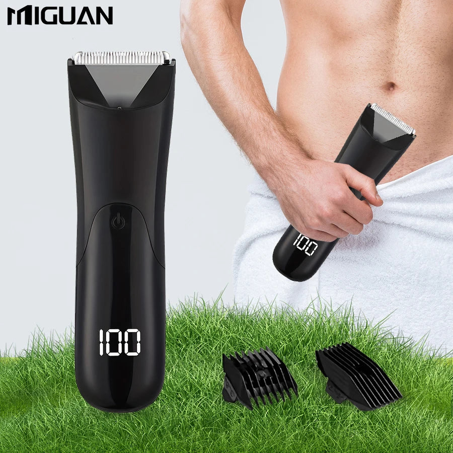 Men'S Body Trimmer, Electric Shaver, Electric Inguinal and Hair Trimmer, Ceramic Blade Male Hygiene Shaver Trimmer