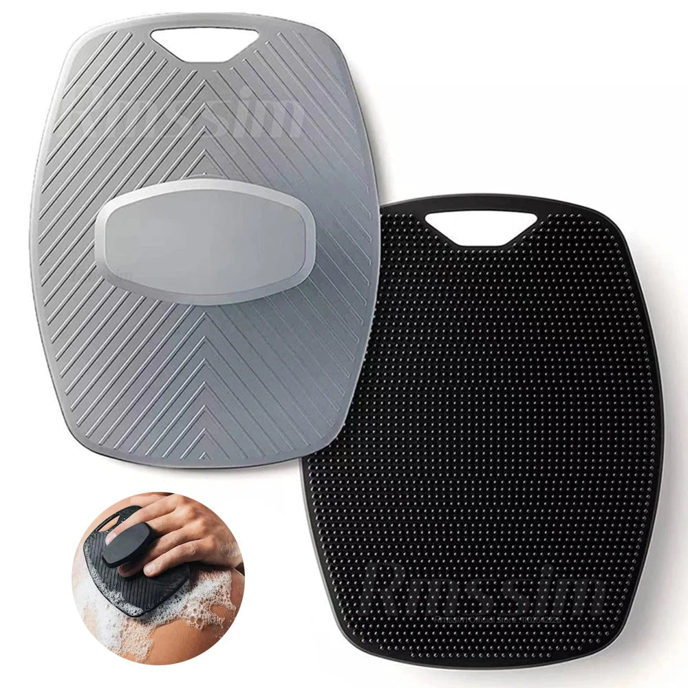 Silicone Body Scrubber Bath Wash Brush Exfoliating Loofah Body Brush Shower Face Scrubber Handle Wet & Dry Brushing for Man Wom