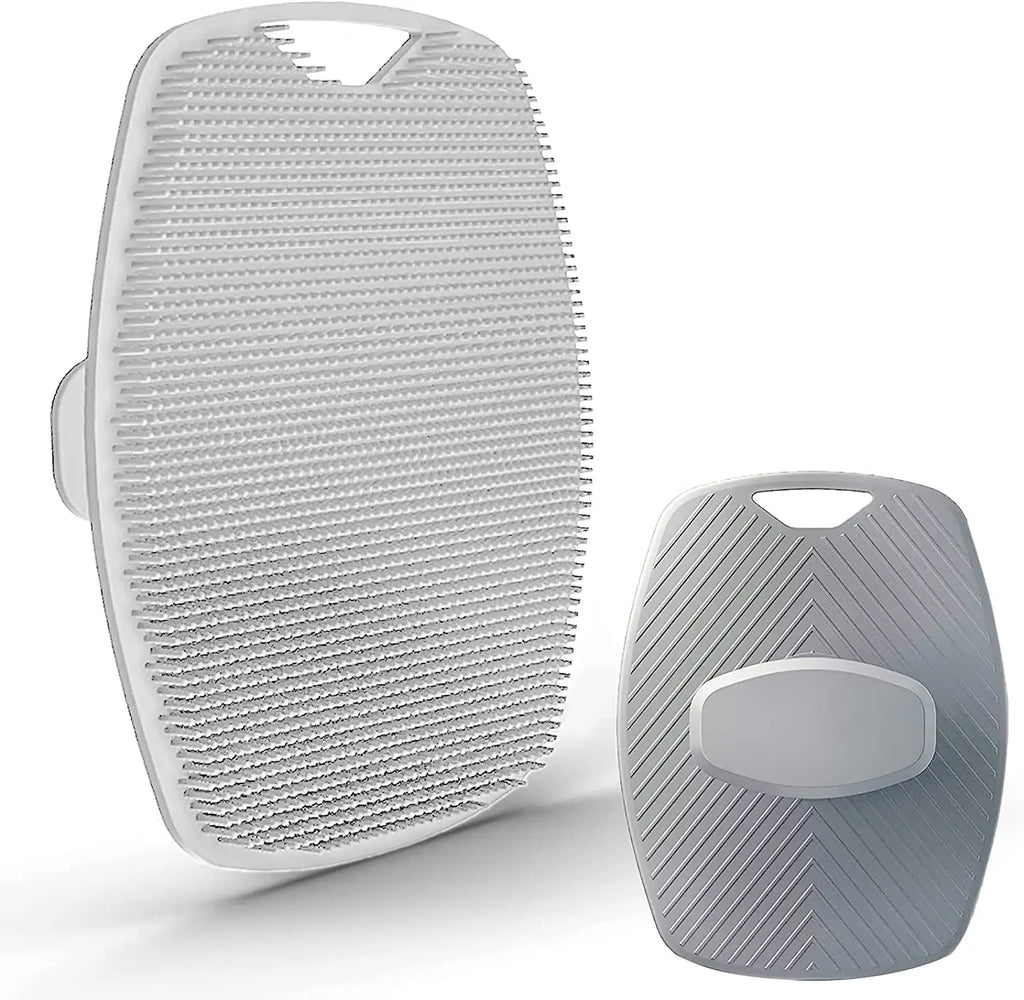 Silicone Body Scrubber Bath Wash Brush Exfoliating Loofah Body Brush Shower Face Scrubber Handle Wet & Dry Brushing for Man Wom