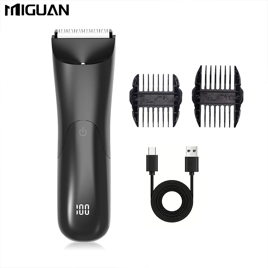 Men'S Body Trimmer, Electric Shaver, Electric Inguinal and Hair Trimmer, Ceramic Blade Male Hygiene Shaver Trimmer